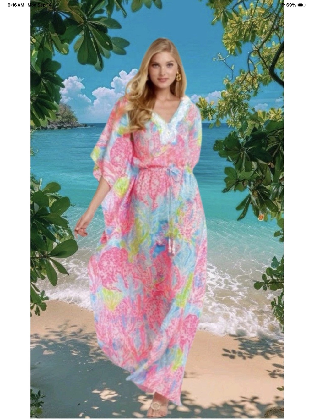 Lilly Pulitzer Coleman Caftan Let's Cha Cha 🦄 Unicorn